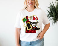 Ho Ho Home Is In Idaho Santa Belt State (Black Red Font) DTF TRANSFER