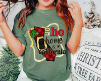 Ho Ho Home Is In California Santa Belt State (Black Red Font) DTF TRANSFER