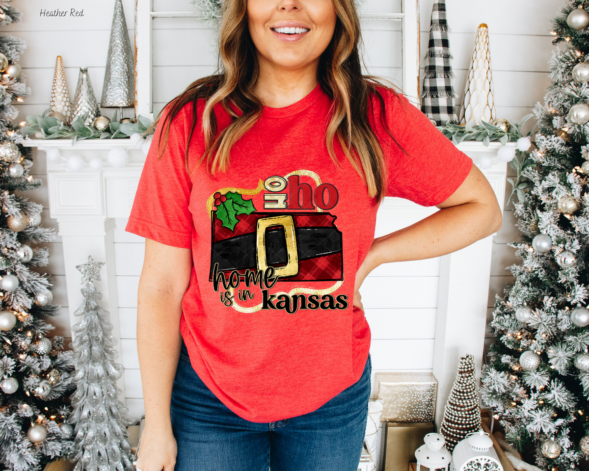 Ho Ho Home Is In Kansas Santa Belt State (Black Red Font) 112518 DTF TRANSFER