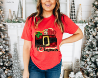 Ho Ho Home Is In Kansas Santa Belt State (Black Red Font) DTF TRANSFER