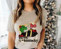 Ho Ho Home Is In Kentucky Santa Belt State (Black Red Font) 1003 DTF TRANSFER