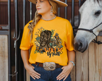 Walk By Faith (brown cowboy boots, sunflowers, butterflies, leopard print) 8892 DTF Transfer