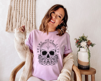 Weird Moms Club (skull with flowers, black typed lettering) 8896 DTF Transfer