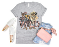 Wild As Her (leopard head, leopard print, flowers, dusty coral, yellow, sage colors) 8898 DTF Transfer