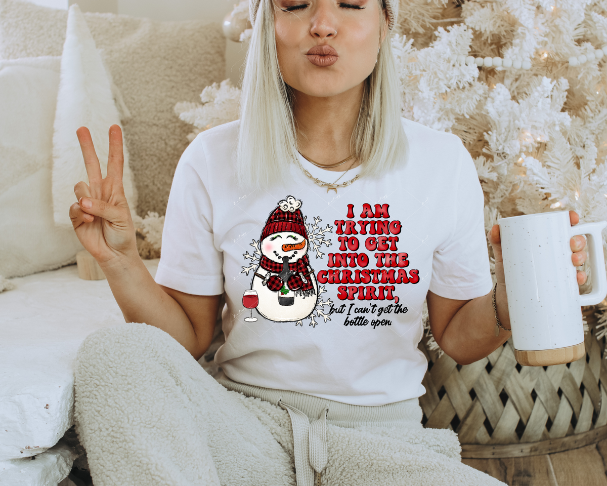 I am trying to get into the Christmas spirit, but I can't get the bottle open (snowman, wine bottle and glass) 1581 DTF TRANSFER