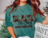 Black Fri-Yay #Shopuntilyoudrop (Black Leopard Red Plaid Font) 229 DTF TRANSFER