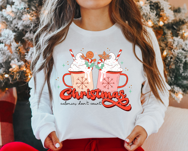 Christmas Calories Don't Count Mugs (Red Font) 1031 DTF TRANSFER