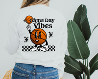 Game Day Vibes Basketball Checkered (Black Font) 073  DTF TRANSFER