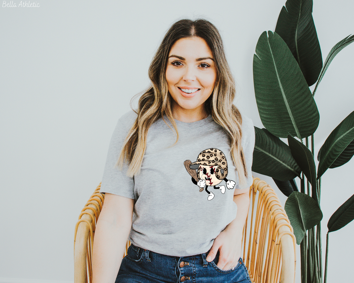 Baseball Guy with Leopard Helmut (No Font) DTF TRANSFER