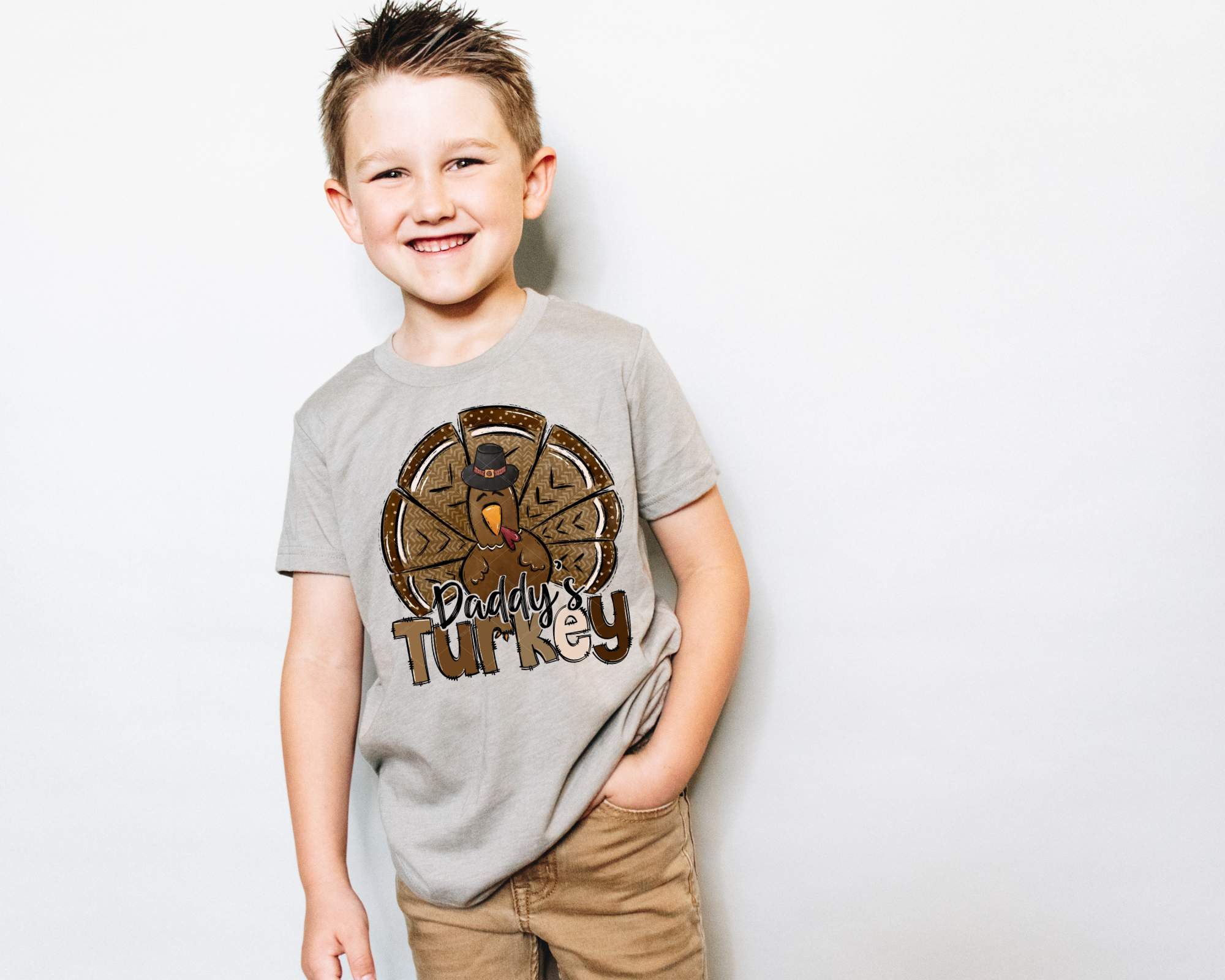 Daddy's Turkey (Black And Brown Font) 308 DTF TRANSFER – Mud & Grace ...