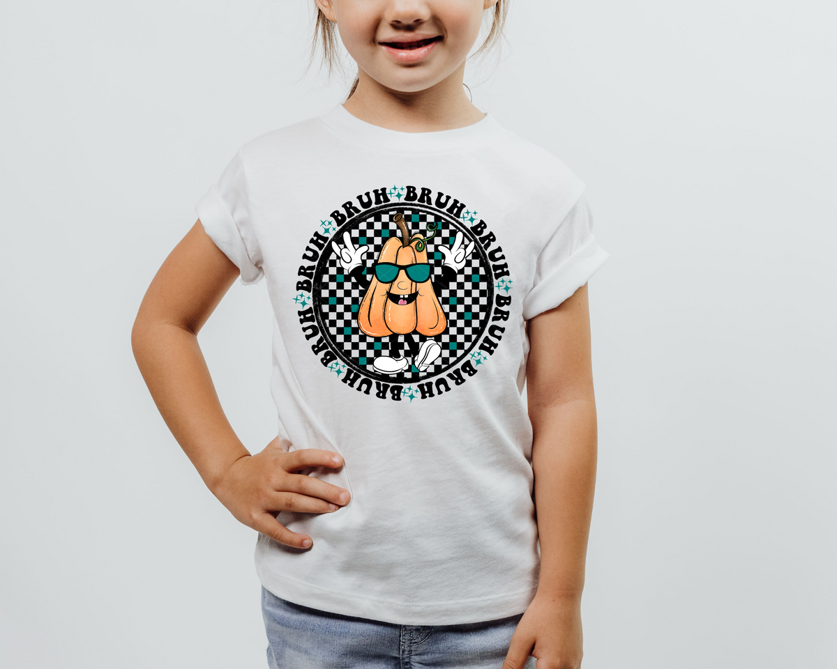 Bruh Gourd Guy Checkered (Black Font) 247 DTF TRANSFER