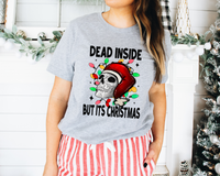 Dead Inside But It's Christmas Skeleton Santa (Black Font) 5122 DTF TRANSFER