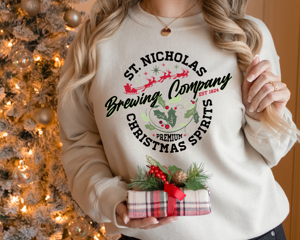 St. Nicholas Brewing Company Christmas Spirits Since 1824 (8635) DTF TRANSFER