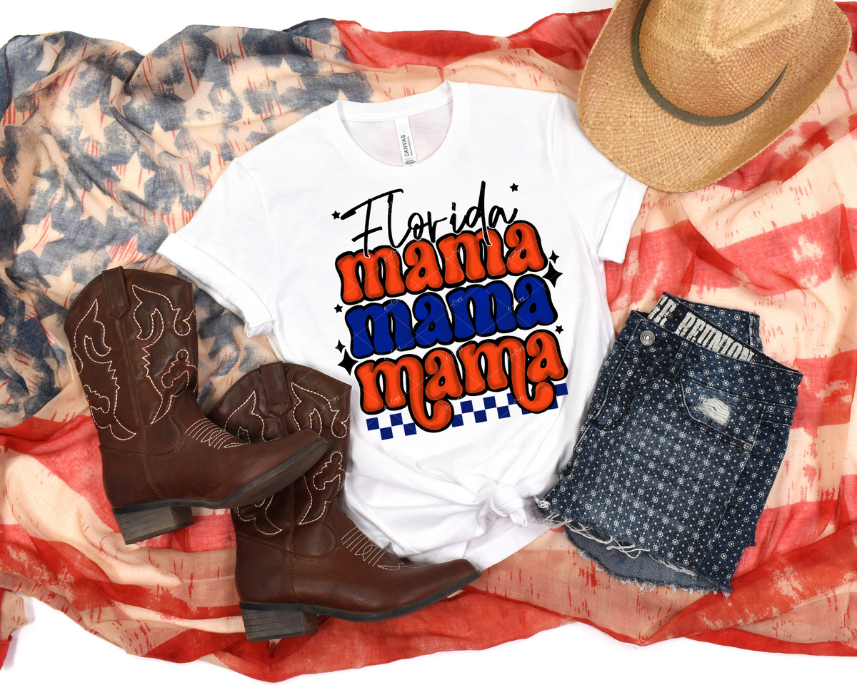 Florida mama (orange and blue) 1405 DTF TRANSFER