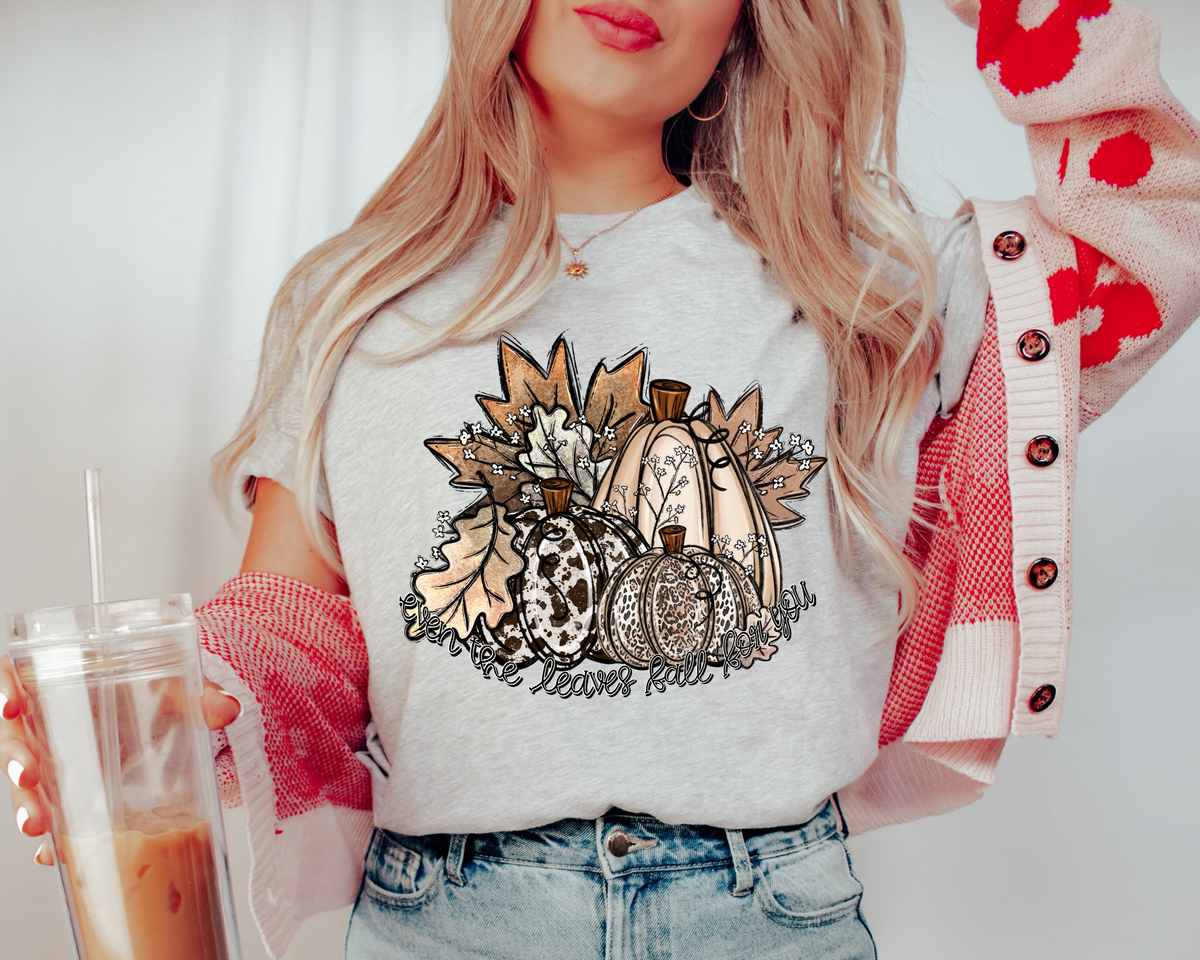 Even The Leaves Fall For You Pumpkins 329 DTF TRANSFER