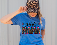 Girl Mama (arrows, bubble lettering with western & leopard print fill, black cursive lettering) 1437 DTF TRANSFER