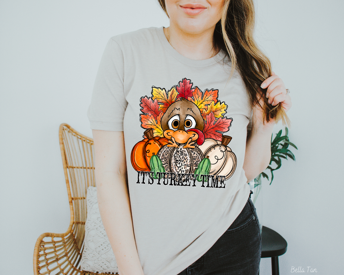 It's Turkey Time Pumpkins Leopard 114 DTF TRANSFER