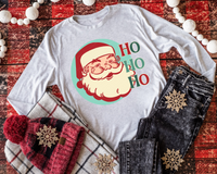 Retro Santa Ho Ho Ho Teal Red 1101 DTF TRANSFER