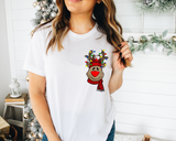 Reindeer With Plaid Hat Christmas Lights (No Font) DTF TRANSFER