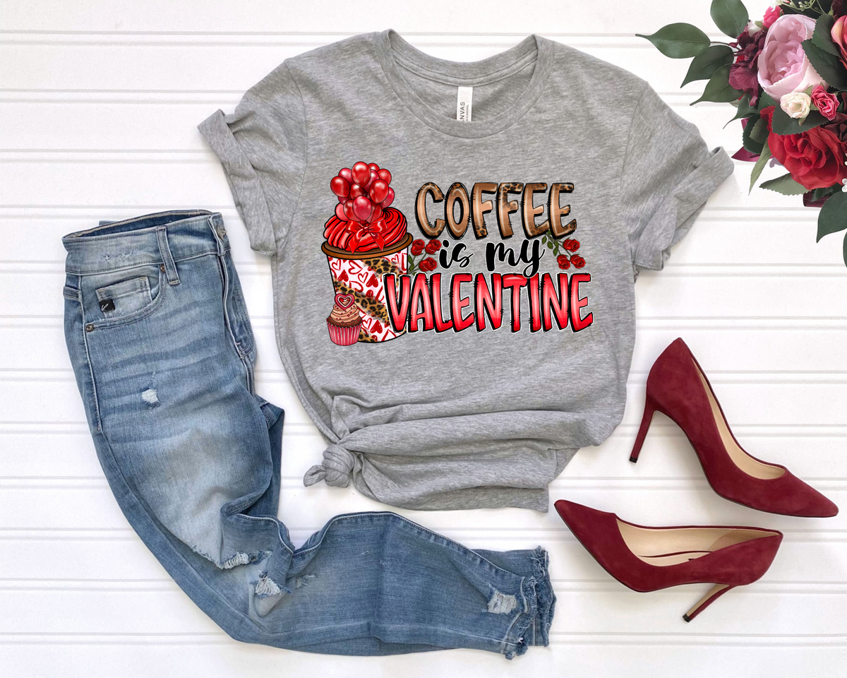 Coffee Is My Valentine Cupcake Red Brown Font 112631 DTF TRANSFER
