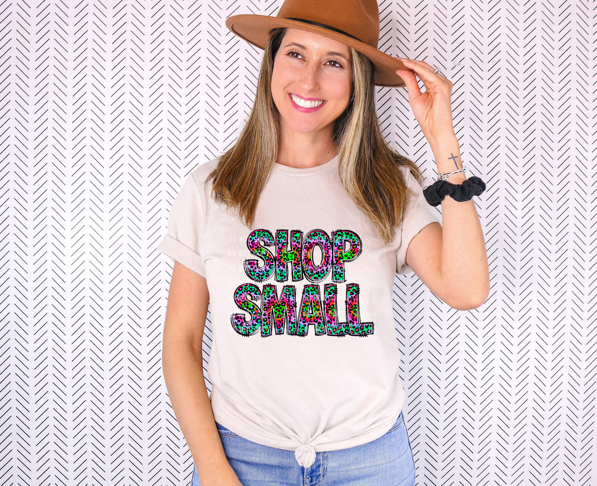 Shop small colorful leopard DTF transfer
