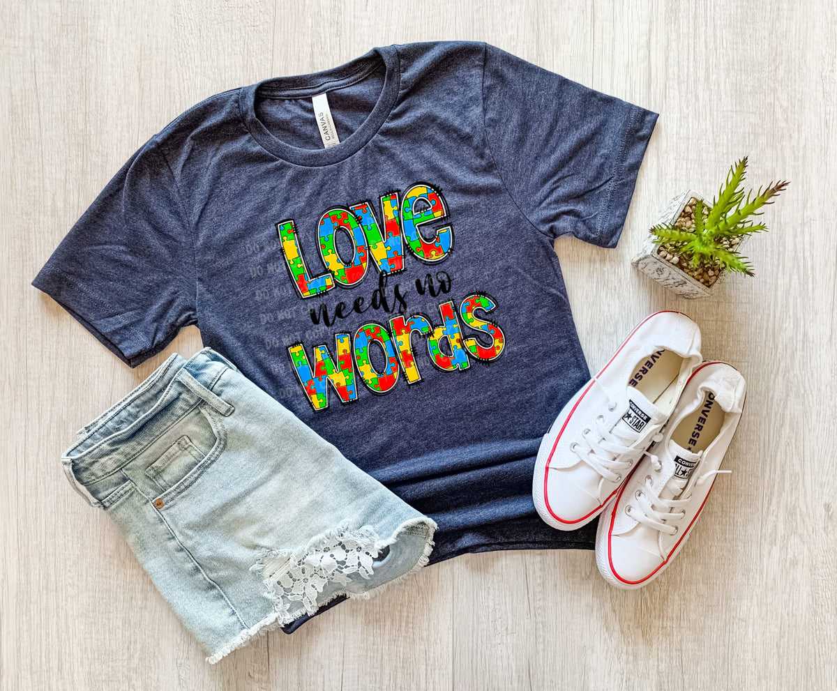 Love needs no words autism DTF transfer