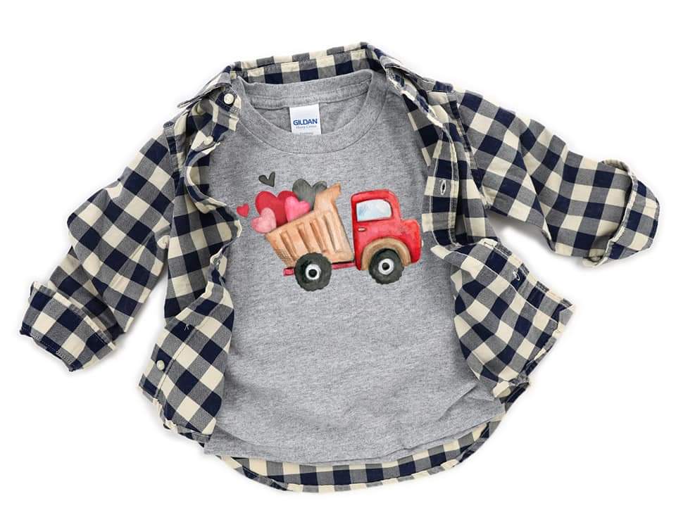INFANT Valentine's Truck HIGH HEAT screen print transfer