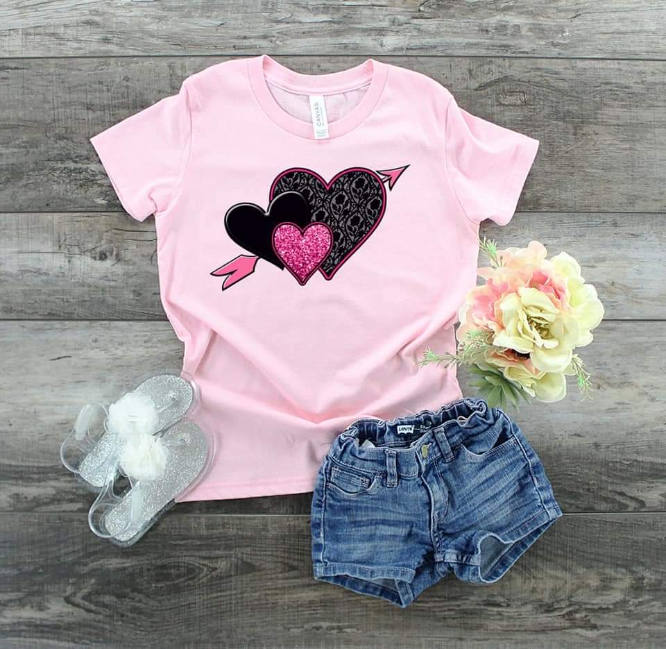 INFANT triple hearts HIGH HEAT screen print transfer