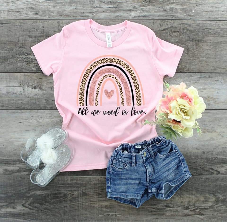 INFANT All we need is love rainbow HIGH HEAT screen print transfer