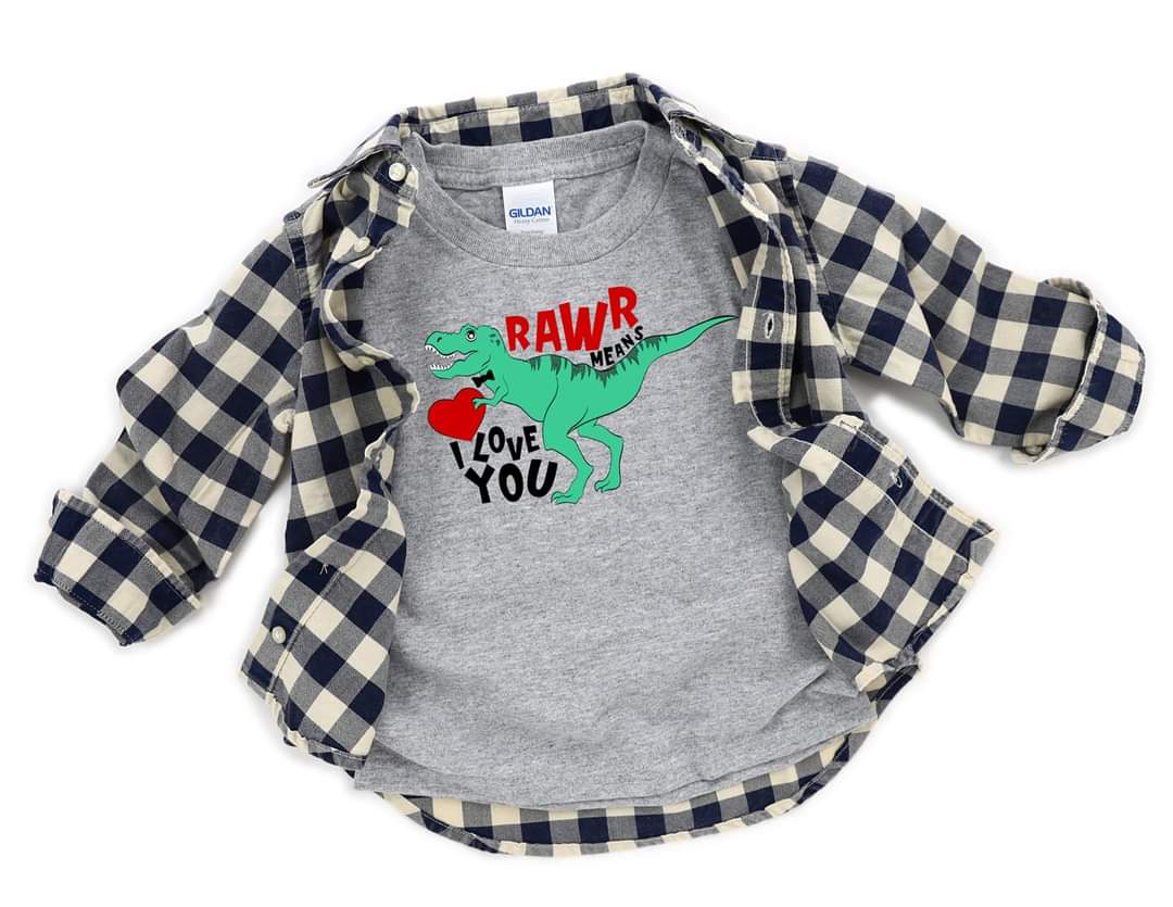 INFANT Rawr I love you HIGH HEAT screen print transfer