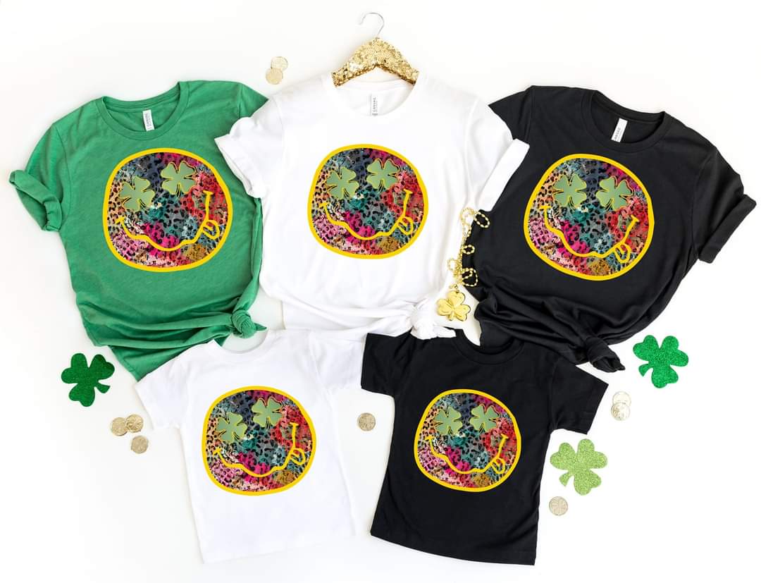 YOUTH ST.Patrick's Day Smiley HIGH HEAT screen print transfer