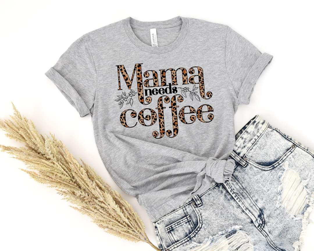 Mama needs coffee Leopard HIGH HEAT koozie screen print transfer