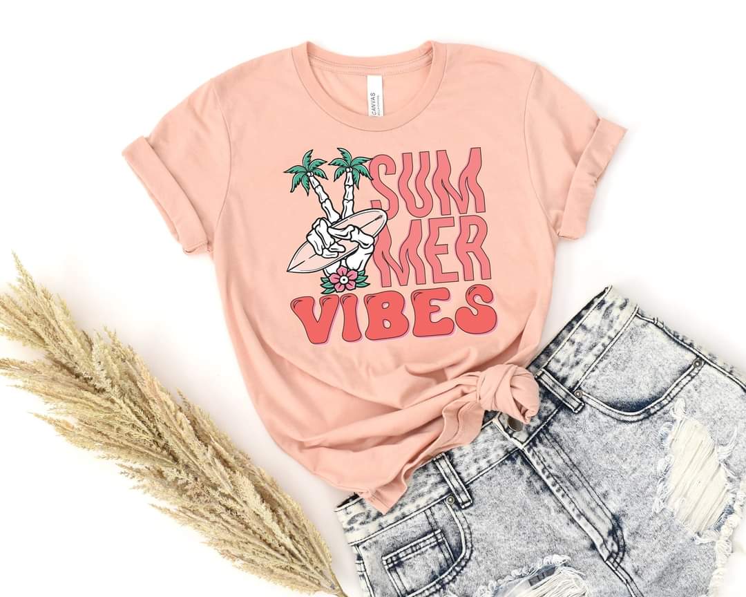 Summer vibes with skull HIGH HEAT screen print transfer