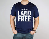 Land of the free WHITE screen print transfer