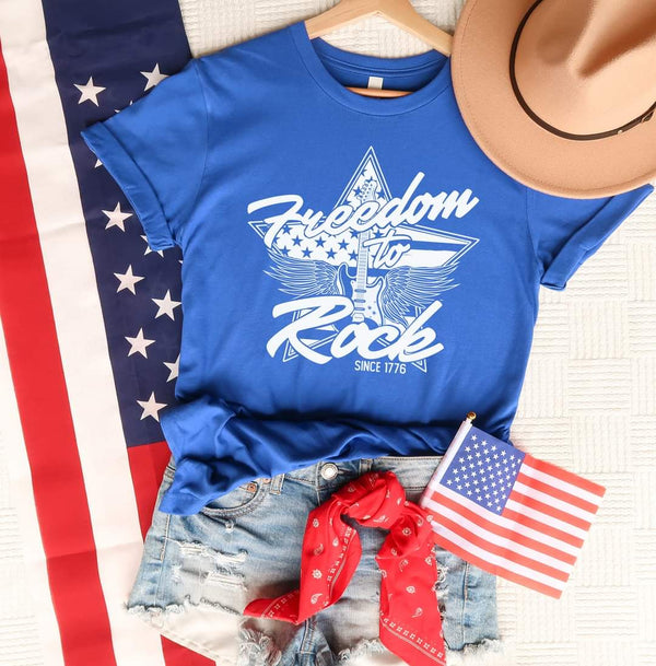 Freedom to rock since 1776 WHITE screen print transfer