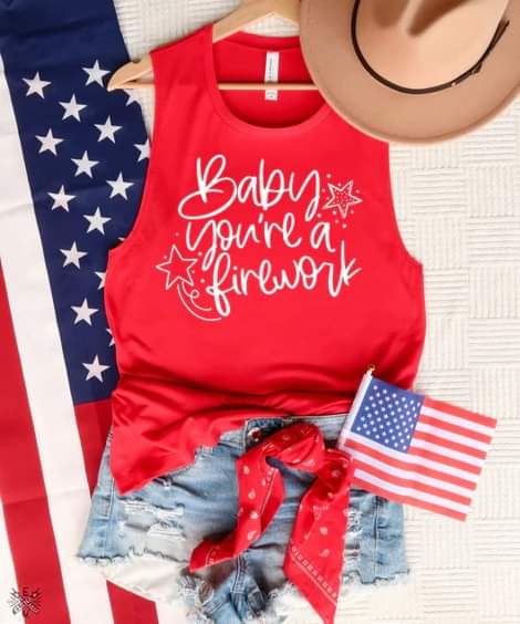 YOUTH Baby you're a firework WHITE screen print transfer