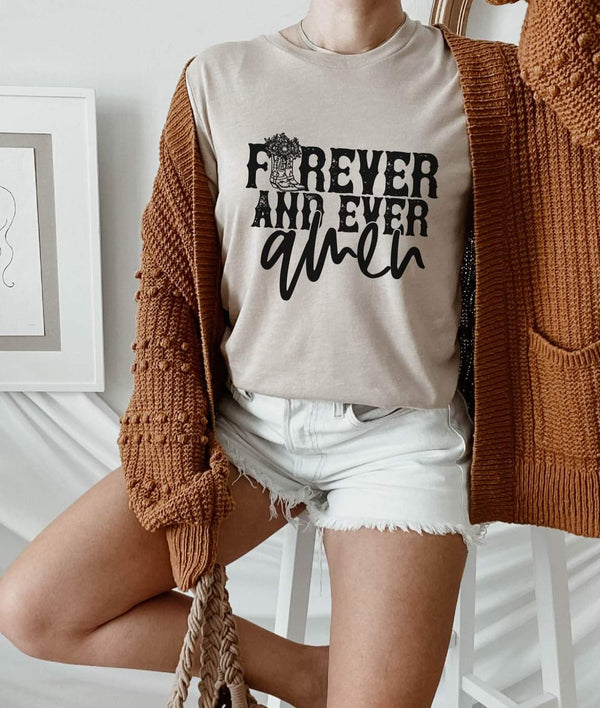 Forever and ever Amen BLACK screen print transfer