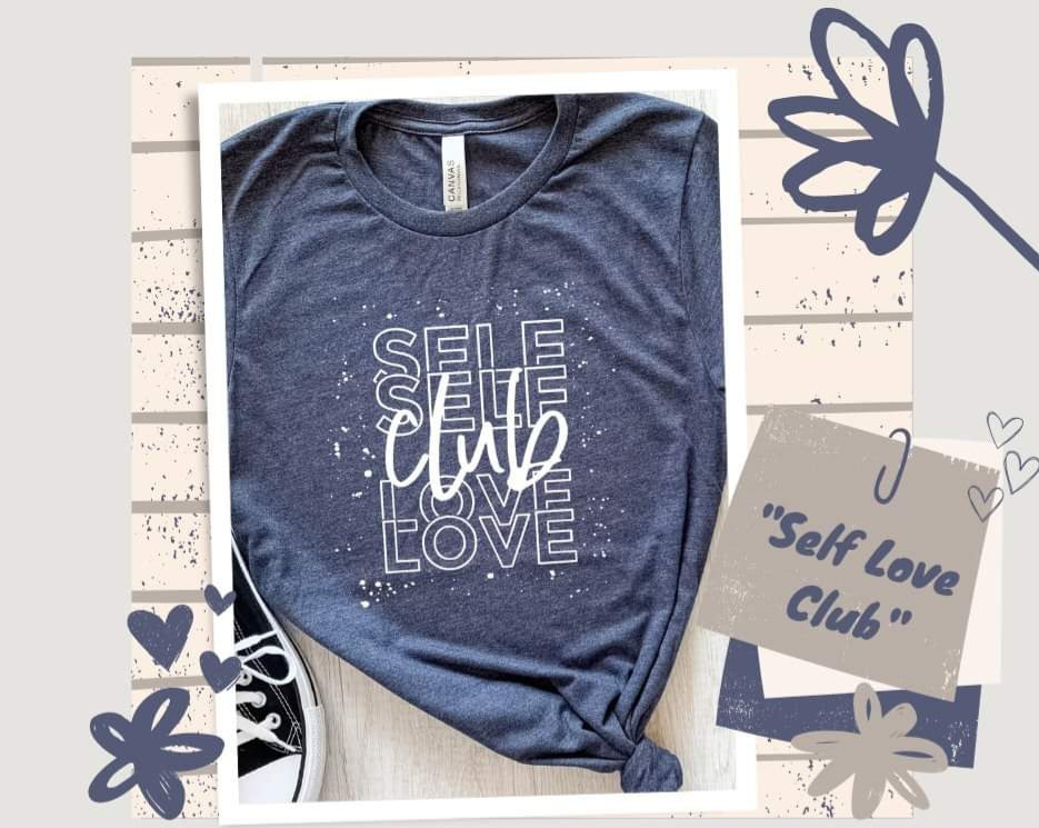 Self love club WHITE screen print transfer