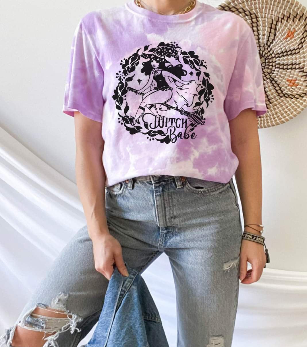 Witch babe BLACK screen print transfer