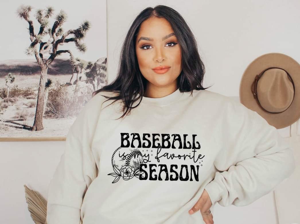 Baseball is my favorite season BLACK screen print transfer