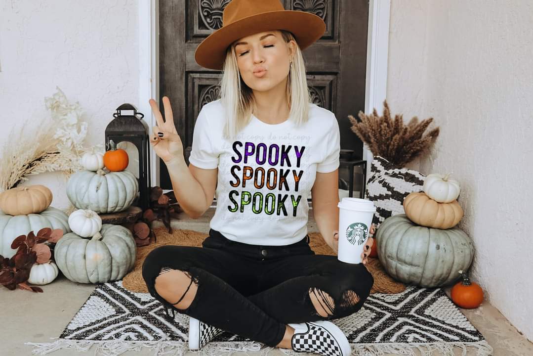 Spooky stacked (colorful ) 112123 DTF TRANSFER