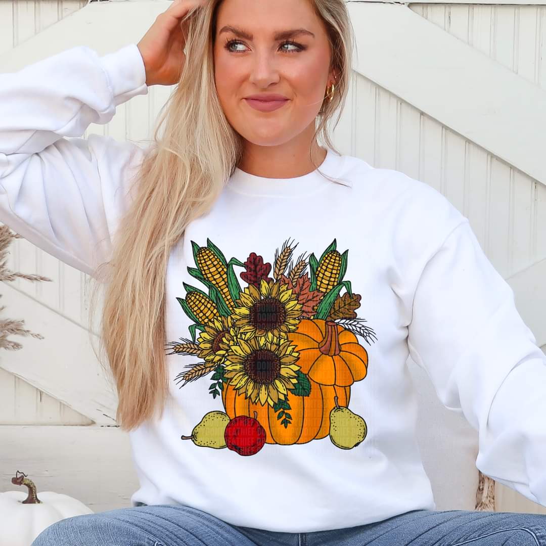 Fall pumpkin basket 112233 DTF TRANSFER