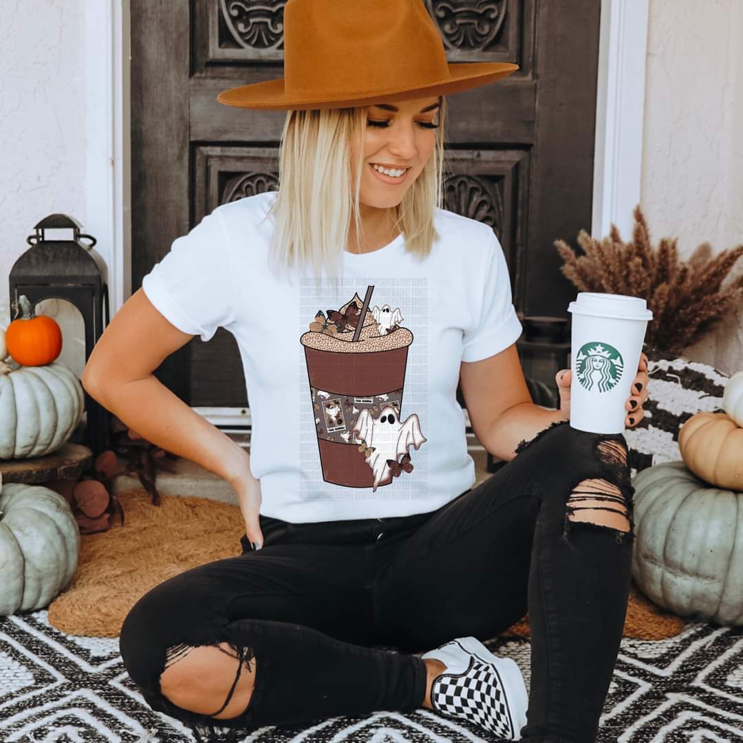 Frappe with Ghost DTF TRANSFER