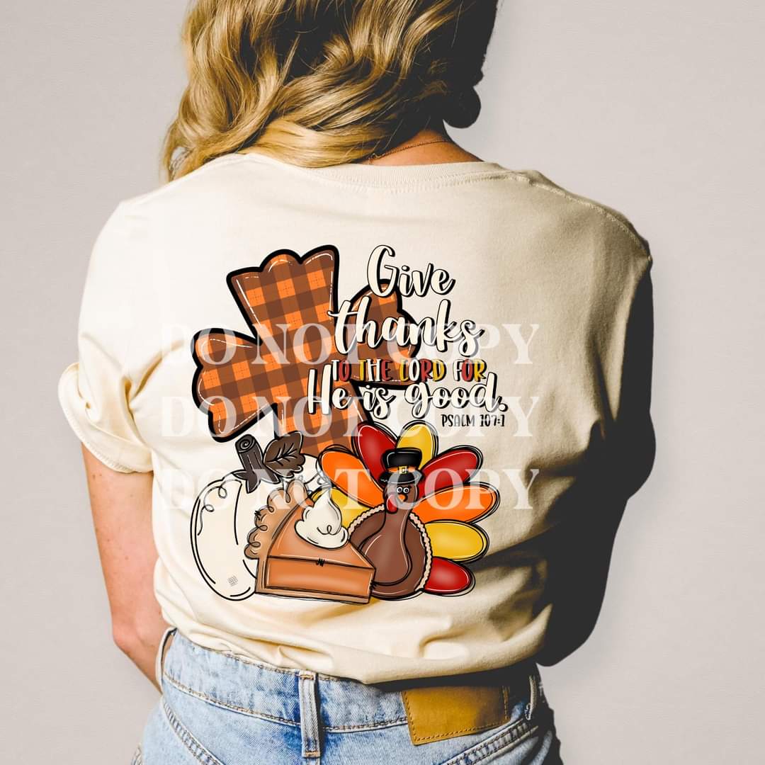 Give thanks in the Lord for he is good 8348 DTF TRANSFER