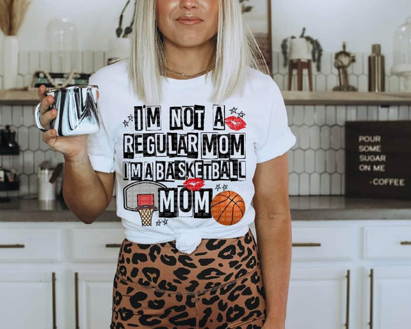 I'm not a regular mom I'm a basketball mom RED LIPS DTF TRANSFER