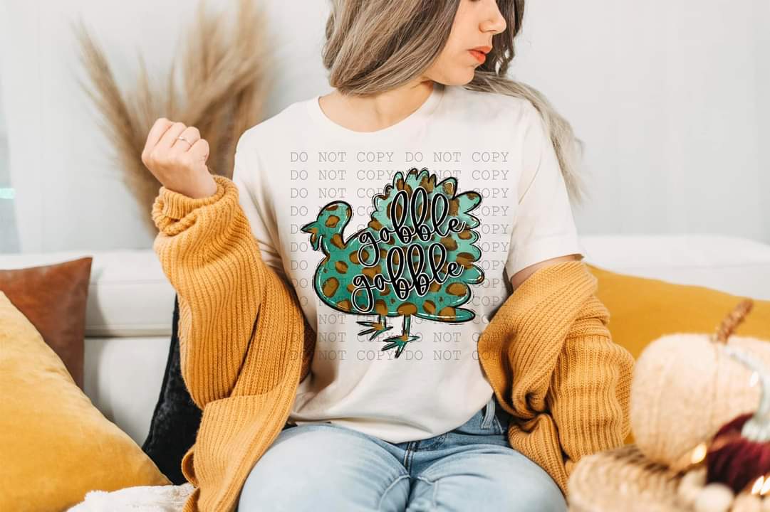 Gobble gobble (turkey with leopard spots) 112320 DTF transfer