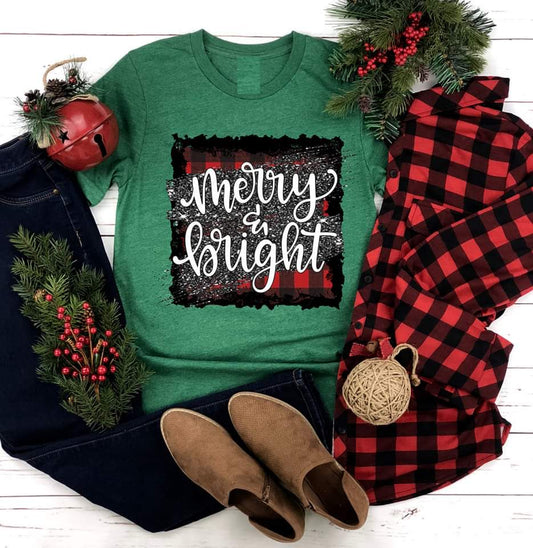 Merry & Bright brushstrokes 8410 DTF TRANSFER