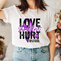 Love shouldn't hurt purple ribbon DTF TRANSFER