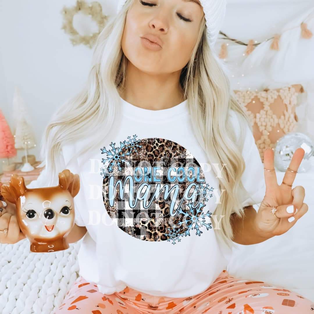 One cool mama (leopard circle) 8762 DTF TRANSFER