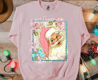 Dreaming of a Pink Christmas Santa with Pink hat 8520 DTF TRANSFER